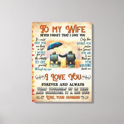 夫から妻へのラブレター キャンバスプリント (正面)