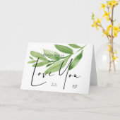 夫があなたを愛するユーカリ記念日ギフト カード (黄色い花)