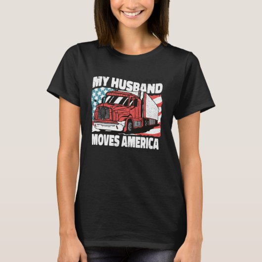 夫がアメリカのアメリカのトラックを動かす Tシャツ (正面)