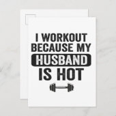 夫がイケメンだから私は運動する - フィットネスが面白い インビテーションポストカード (正面/裏面)