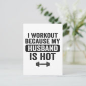 夫がイケメンだから私は運動する - フィットネスが面白い インビテーションポストカード (スタンド正面)