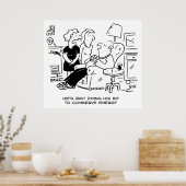 夫が元気に寝救ている ポスター (キッチン)