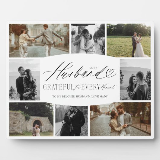 夫が写真コラージュに感謝 フォトプラーク (正面)