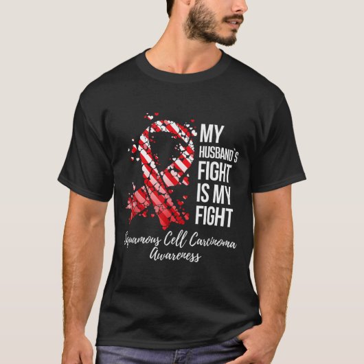 夫が扁平上皮癌啓発と闘う Tシャツ (正面)