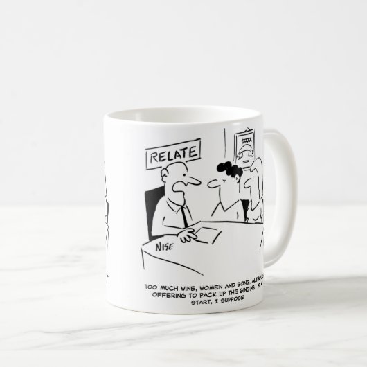 夫が歌を与え上げる コーヒーマグカップ (正面右)