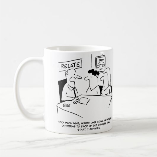 夫が歌を与え上げる コーヒーマグカップ (左)