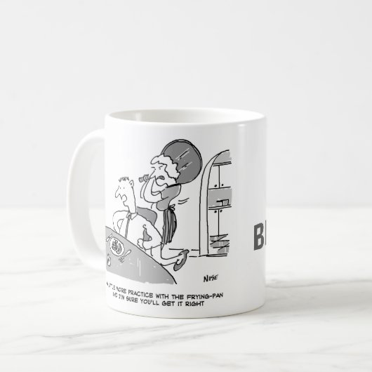 夫が言うには妻はもっと練習する料理 コーヒーマグカップ (正面左)