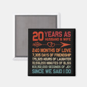 夫として20年amp;妻20周年記念Gi マグネット (正面/裏面)