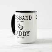 夫とパパ妊娠リビールトレンディーコーヒー マグカップ (正面左)