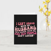 夫と口論できない、彼は私より年上なの カード (黄色い花)