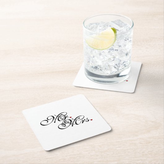 夫と妻が新しく結婚 スクエアペーパーコースター (インサイチュ)