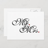 夫と妻が新しく結婚 ポストカード (正面/裏面)