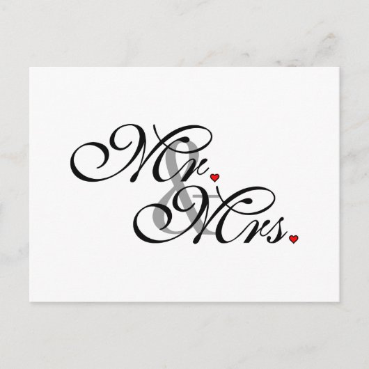 夫と妻が新しく結婚 ポストカード (正面)