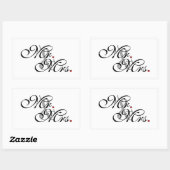 夫と妻が新しく結婚 長方形シール (シート)