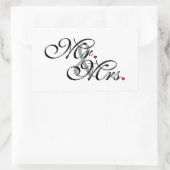 夫と妻が新しく結婚 長方形シール (バッグ)