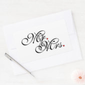 夫と妻が新しく結婚 長方形シール (封筒)