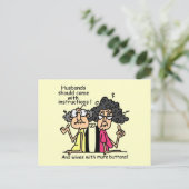 夫と妻の態度ユーモア ポストカード (スタンド正面)
