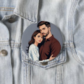 夫と妻 – 巨大4インチファンボタン 缶バッジ (インサイチュ)