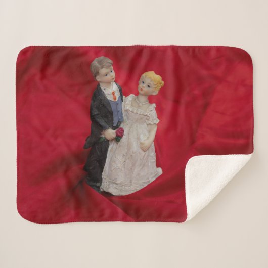 夫と妻(結婚式の日結婚お祝い) シェルパブランケット (正面(横))