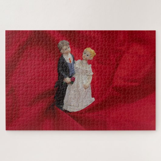 夫と妻(結婚式の日結婚お祝い) ジグソーパズル (横)