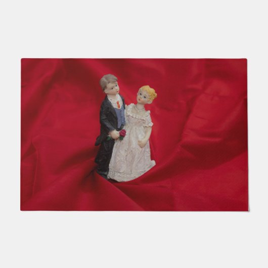 夫と妻(結婚式の日結婚お祝い) ドアマット (正面)