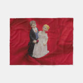 夫と妻(結婚式の日結婚お祝い) フリースブランケット (正面(横))