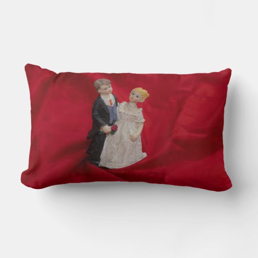 夫と妻(結婚式の日結婚お祝い) ランバークッション (正面)