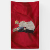 夫と妻(結婚式の日結婚お祝い) 横断幕 (縦)