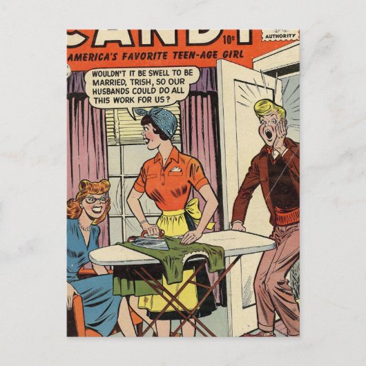 夫と家事 ポストカード (正面)