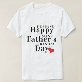 夫と息子と祖父への父の幸せな日 Tシャツ