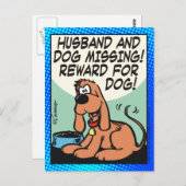 夫と犬恋しく思の ポストカード (正面/裏面)