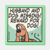 夫と犬 マグネット (正面)