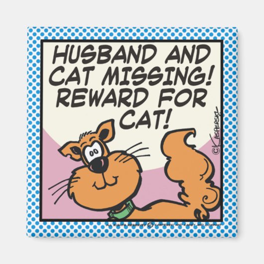 夫と猫 マグネット (正面)