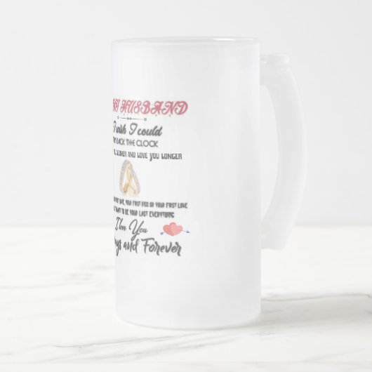 夫にグラスビールマグを曇らせた フロストグラスビールジョッキ (正面右)