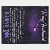 夫にデコール愛引用文手紙 フリースブランケット (正面(横))