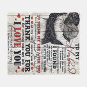 夫にプレゼント |かわいい引用文の贈り物 | フリースブランケット (正面(横))