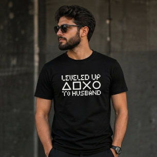 夫にレベルアップ ゲーマー 結婚  Tシャツ
