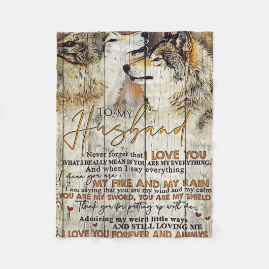 夫に愛す フリースブランケット (正面)