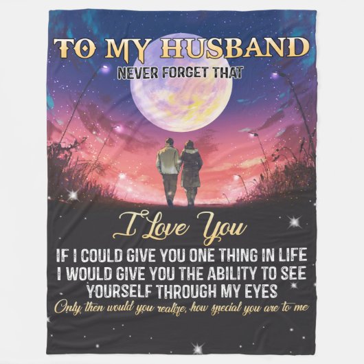 夫に愛す フリースブランケット (正面)