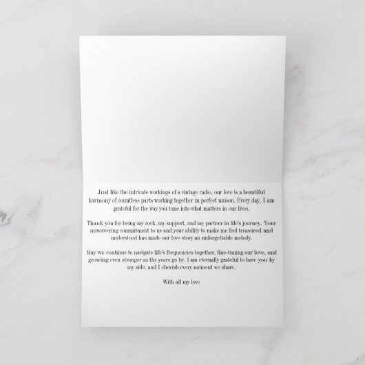 夫に感謝 – ラジオ サンキューカード (内部)