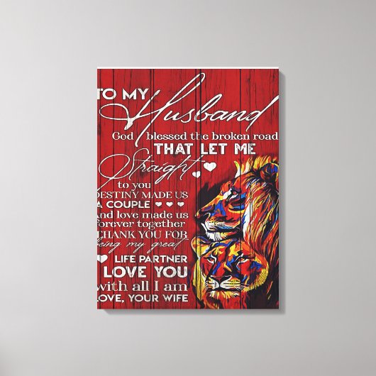 夫に贈り物を贈り最高の物に キャンバスプリント (正面)