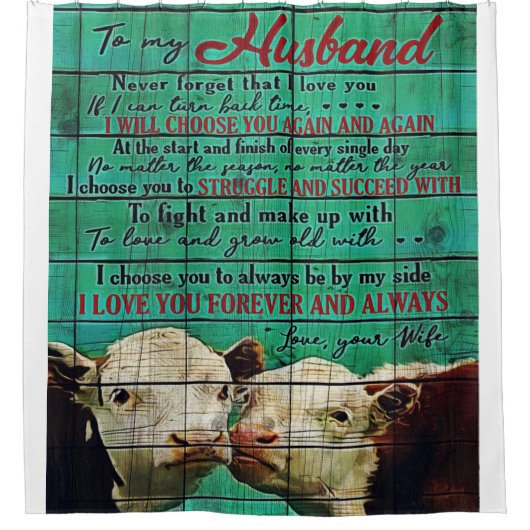 夫に |かわいい家族プレゼント シャワーカーテン (正面)