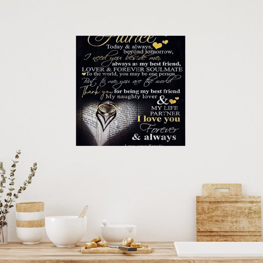 夫に |愛の引用文を夫に| ポスター (キッチン)