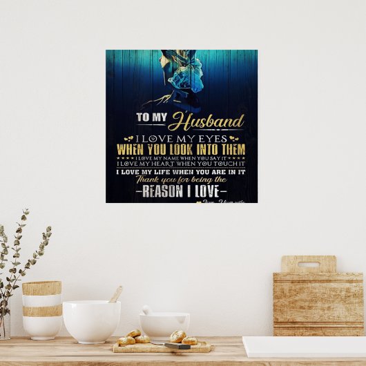 夫に |愛の引用文を父に | ポスター (キッチン)