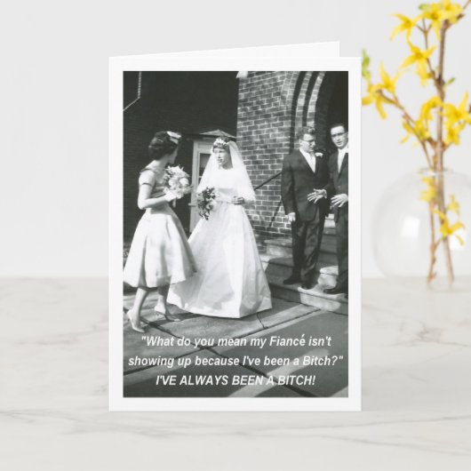 夫にBitchy花嫁おもしろい- カード (黄色い花)