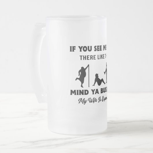 夫のおもしろい妻への贈り物フロストマグ フロストグラスビールジョッキ (正面左)