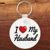 夫のかわいいブラック文字 キーホルダー (正面)