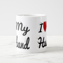 夫のかわいいブラック文字 ジャンボコーヒーマグカップ