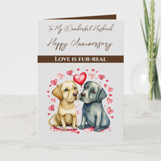 夫のかわいい犬の記念日 カード (正面)