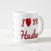 夫のかわいい赤文字 ジャンボコーヒーマグカップ (正面右)
